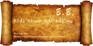 Blüttner Bökény névjegykártya